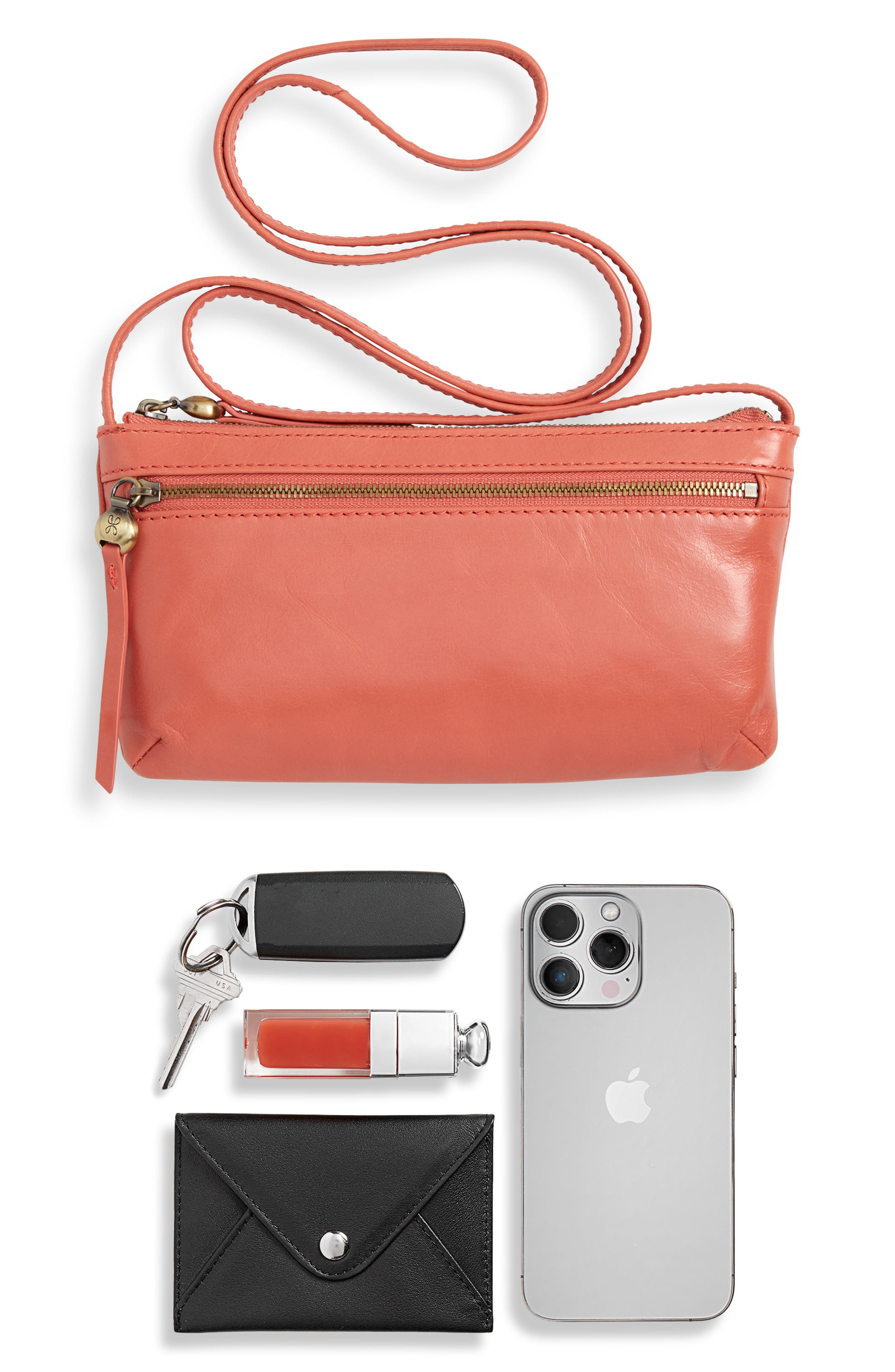 Cara Leather Crossbody Bag, Alternate, color, CHERRY BLOSSOM