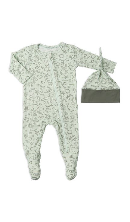 Jersey Long Sleeve Footie & Hat Set