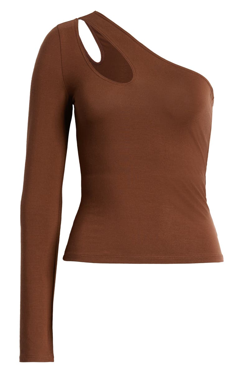 Reformation Falls Keyhole One-Shoulder Long Sleeve Top, Alternate, color, 