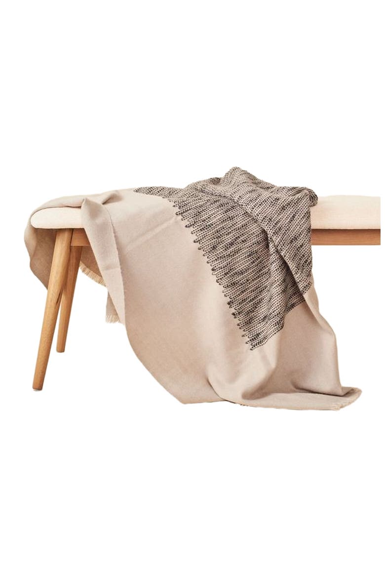 Flo Brown Merino Textured Handloom Throw, Alternate, color, Brown
