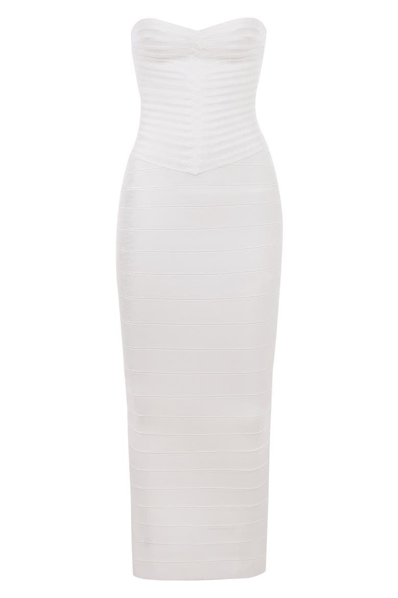 The Sweetheart Strapless Bandage Gown, Alternate, color, WHITE