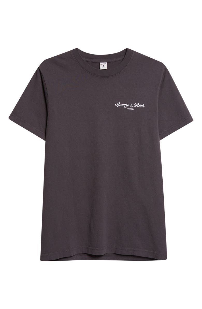 Sporty & Rich Stallion Oversize Cotton Graphic T-Shirt, Main, color, Faded Black