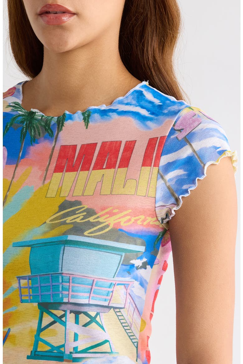 Hotel Malibu Semisheer T-Shirt, Alternate, color, BLUE MULTI