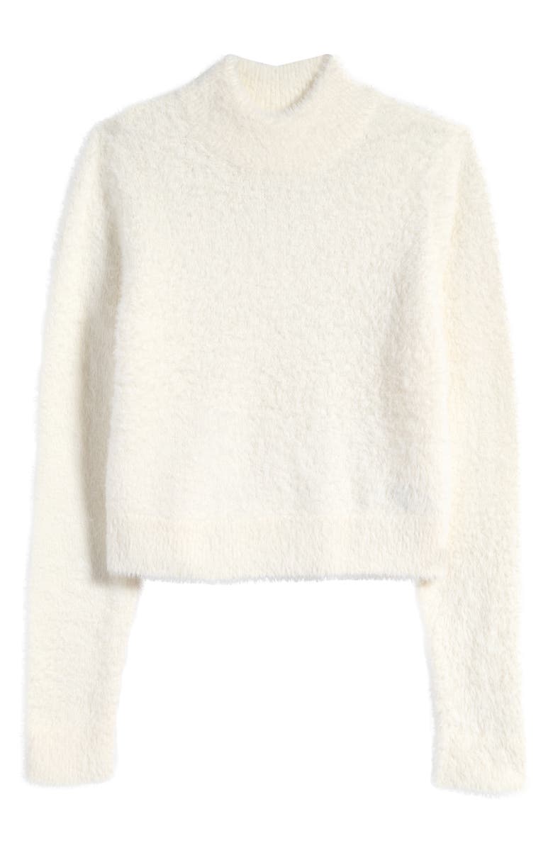 Nordstrom Kids' Eyelash Knit Crop Sweater, Main, color, Ivory Egret