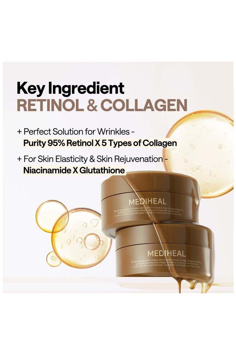 Retinol Collagen Eye Ampoule Patches, Alternate, color, BROWN