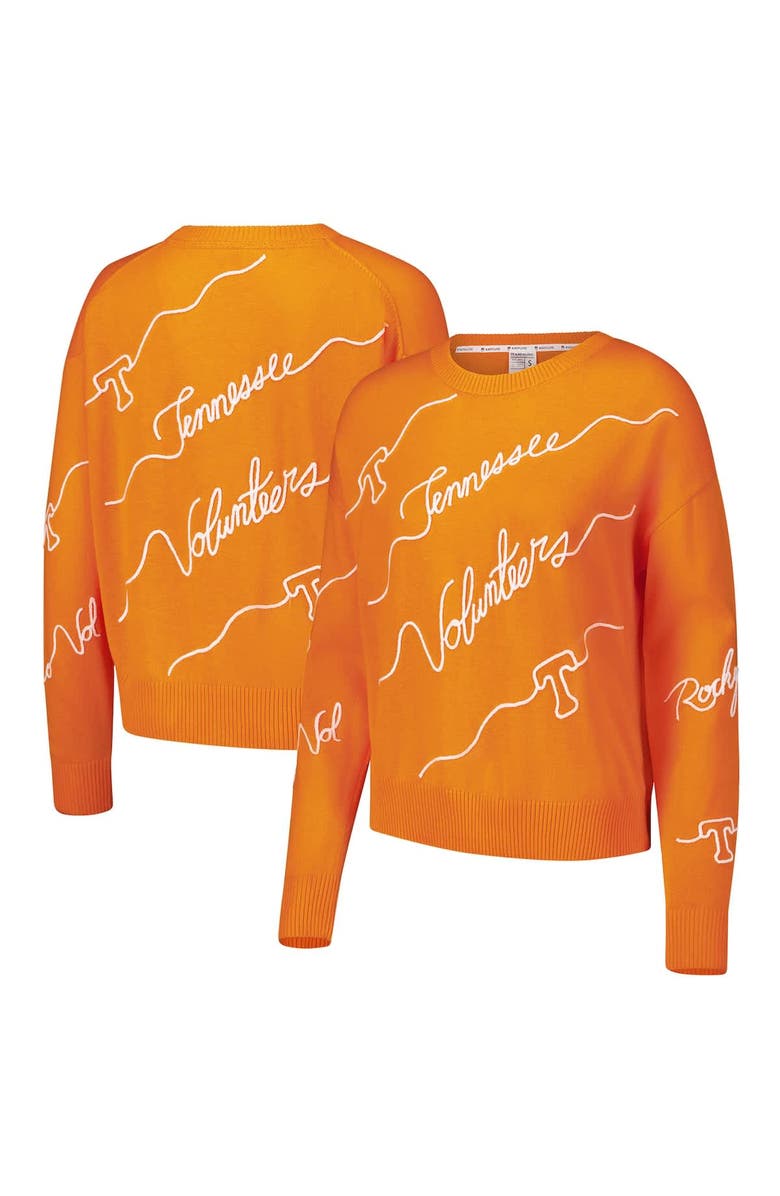 KADYLUXE Women's Tennessee Orange Tennessee Volunteers Love Note Embroidered Sweater, Main, color, Tennessee Orange