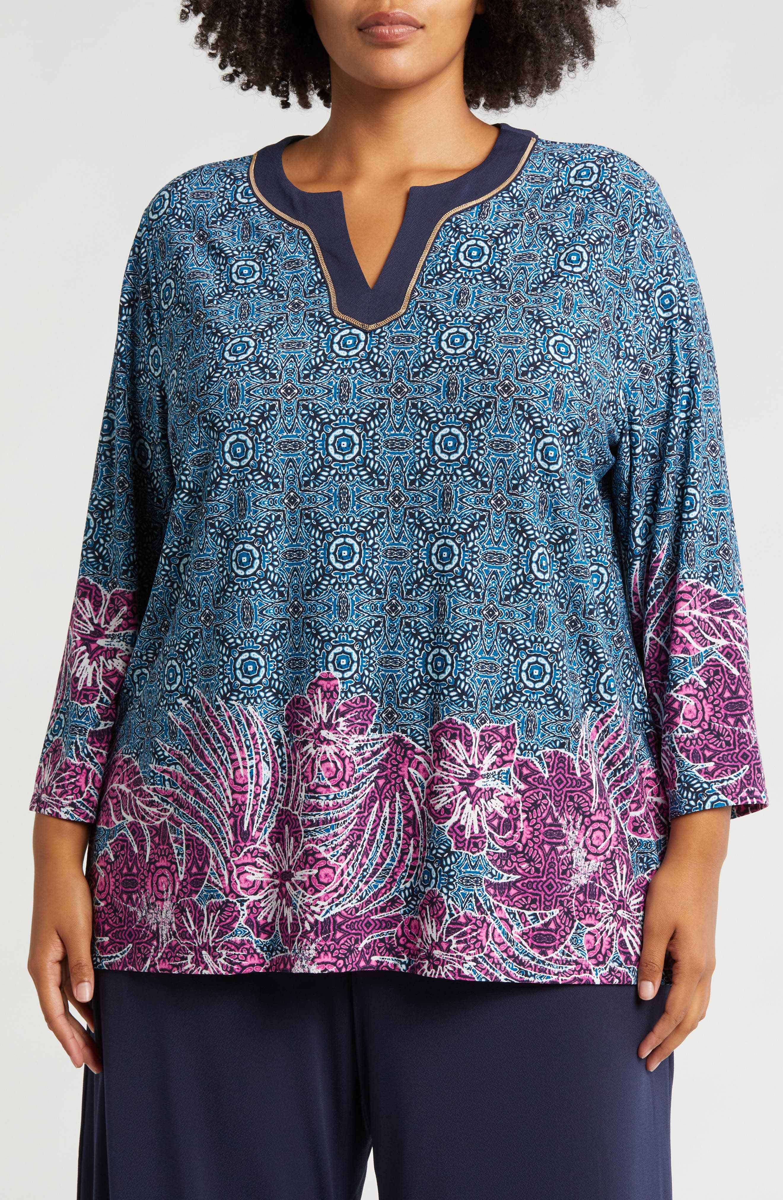 Ruby Rd Woman RUBY RD Stretch Crepe Tunic (Women) | Nordstromrack