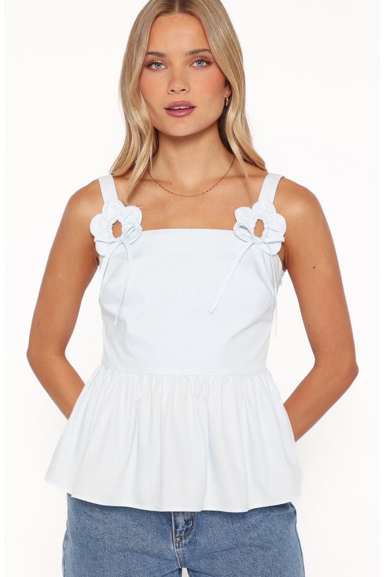 Santiago Peplum Top, Alternate, color, BABY BLUE