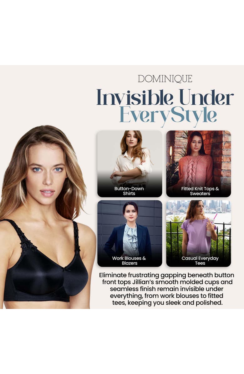 Dominique Intimates Jillian Wire-Free Seamless Minimizer Bra, Alternate, color, Black
