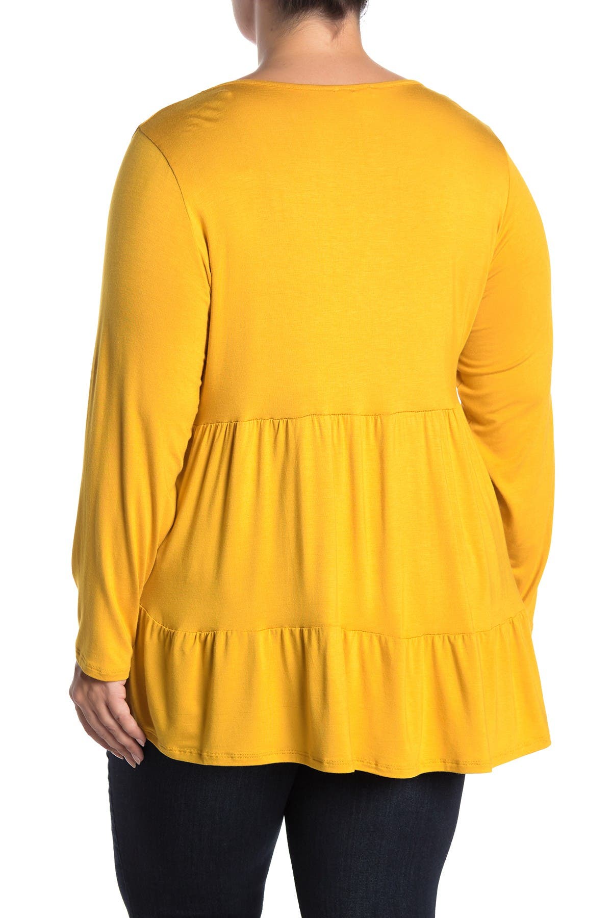 COMO VINTAGE V-Neck Long Sleeve Tiered Tunic Top (Women) | Nordstromrack