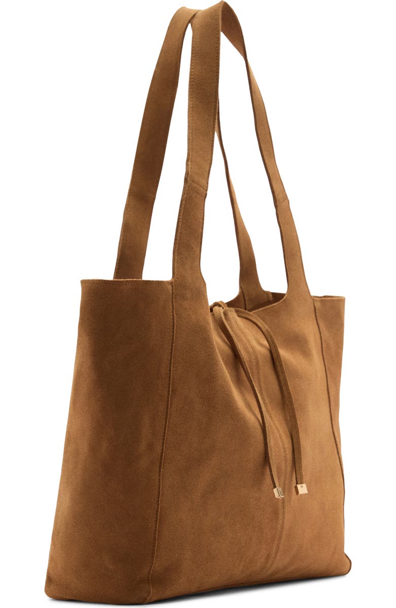 MANGO Suede Shopper, Alternate, color, Leather
