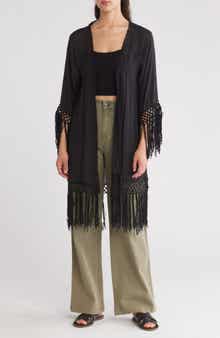 Forgotten Grace Long Fringe Knit Ruana
