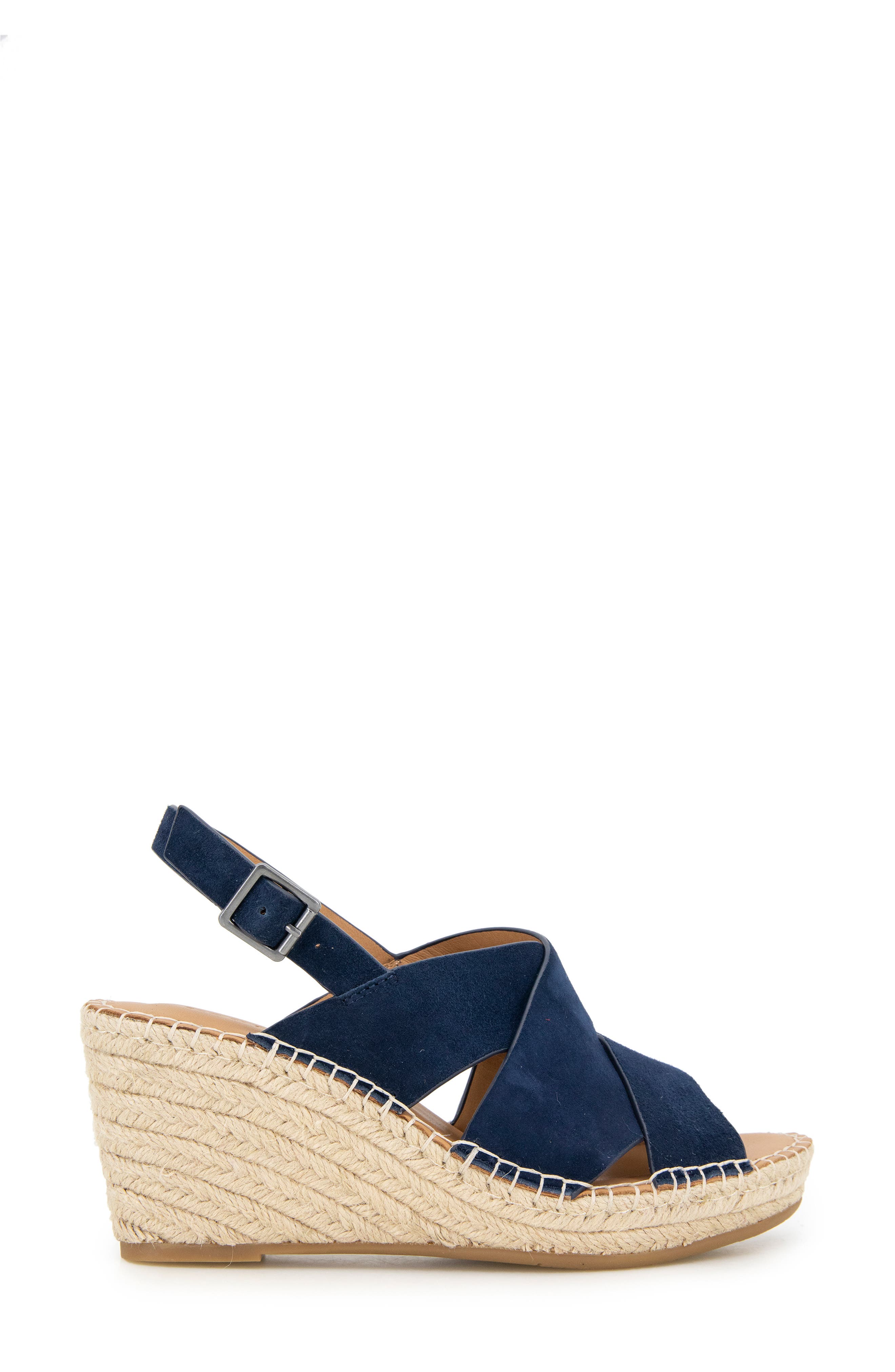 Gentle Souls Claudia Slingback Espadrille Wedge Pump, Alternate, color, Navy Suede