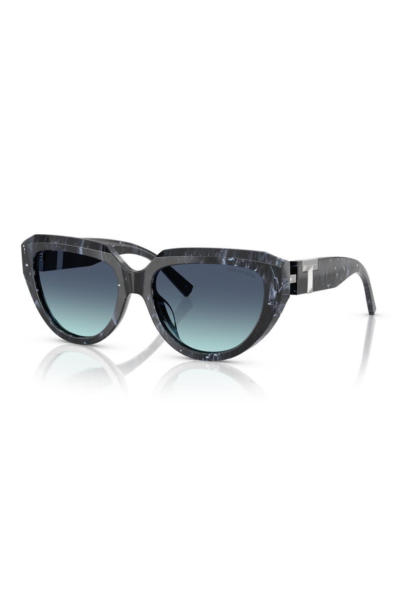 55mm Gradient Pillow Sunglasses, Alternate, color, STRIPED BLACK / AZURE BLUE