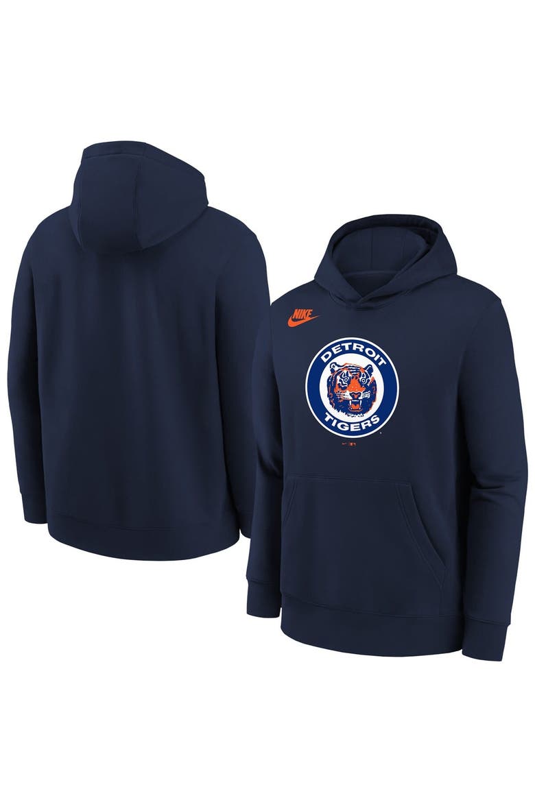 Youth Nike  Athletic Navy Detroit Tigers Club Fleece Hoodie, Main, color, Athletic Navy