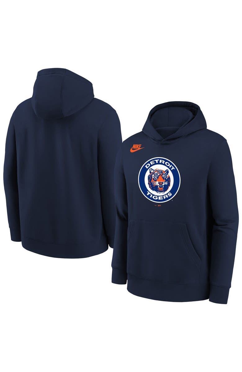 Nike Youth Nike  Athletic Navy Detroit Tigers Club Fleece Hoodie, Main, color, Athletic Navy