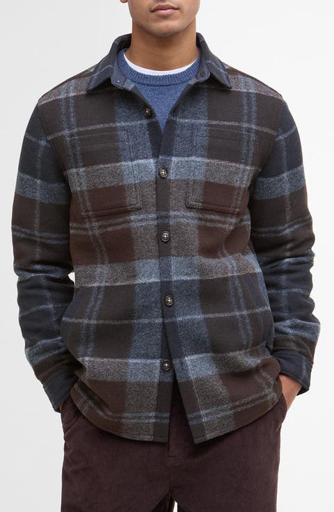 Chapter Tailored Fit Plaid Fleece Button-Up Shirt Jacket