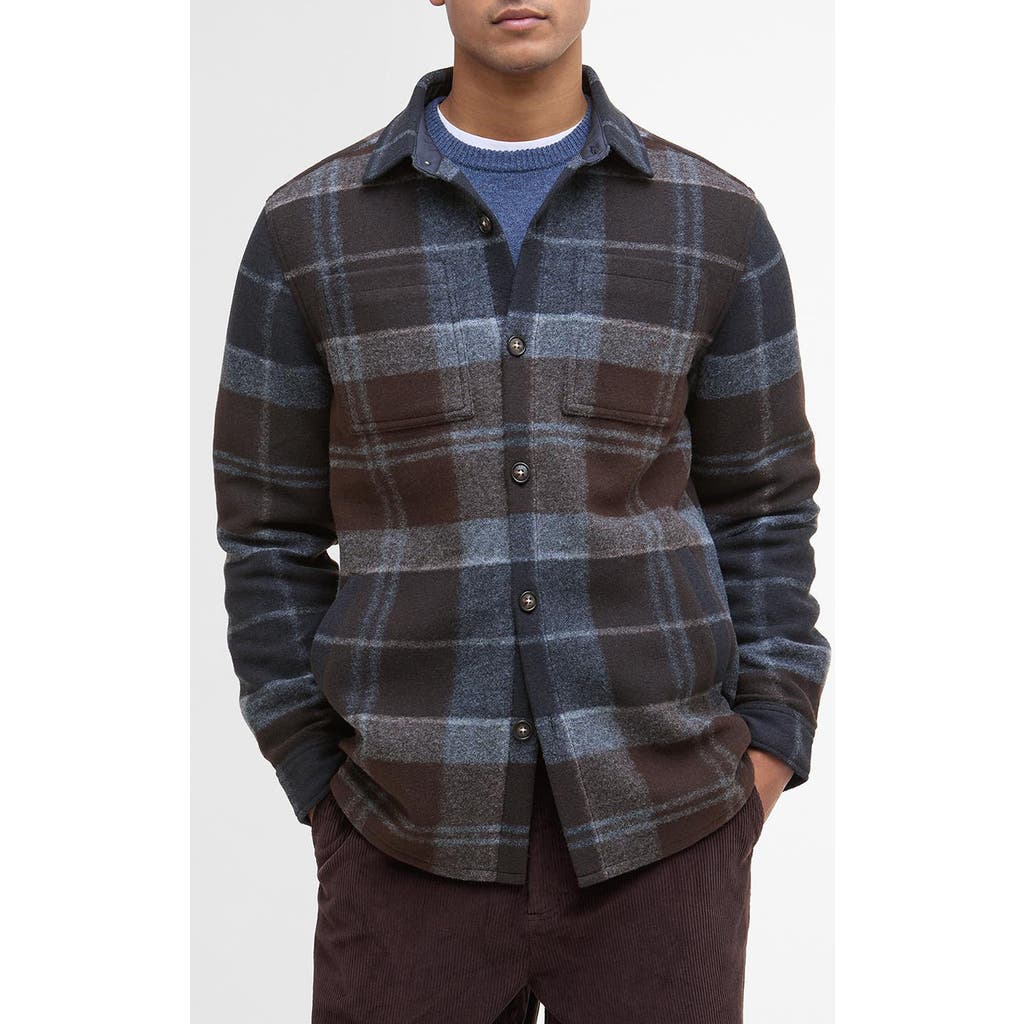 Barbour Chapter Tailored Fit Plaid Fleece Button-up Shirt Jacket In Multi