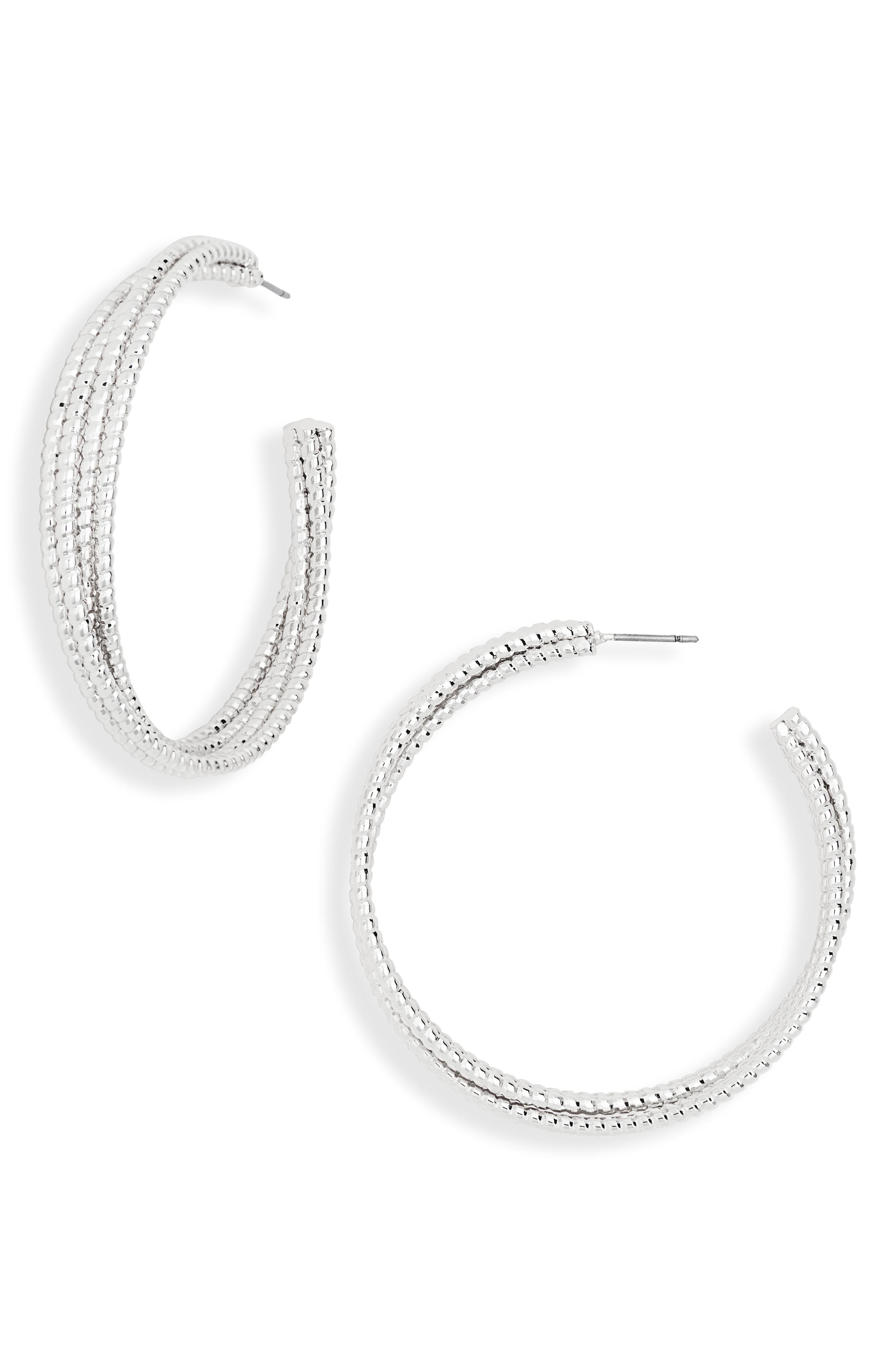 NORDSTROM RACK Textured Four Row Hoop Earrings