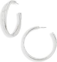 NORDSTROM RACK Textured Four Row Hoop Earrings