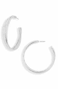 NORDSTROM RACK Textured Four Row Hoop Earrings