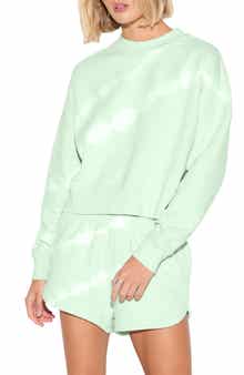 Spiritual Gangster Palisades Shibori Crewneck Cotton Sweatshirt