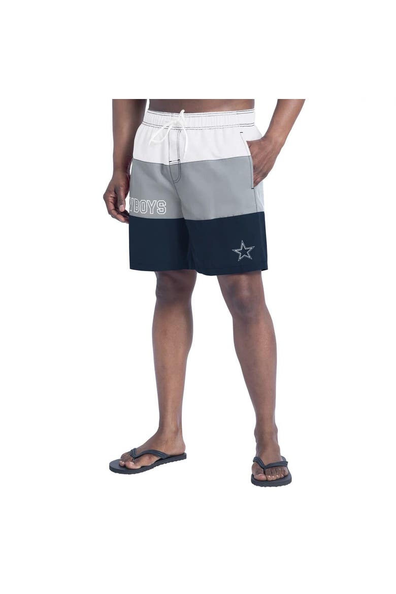 Men's G-III Sports by Carl Banks  White/Navy Dallas Cowboys Sunrise Volley Swim Shorts, Main, color, White