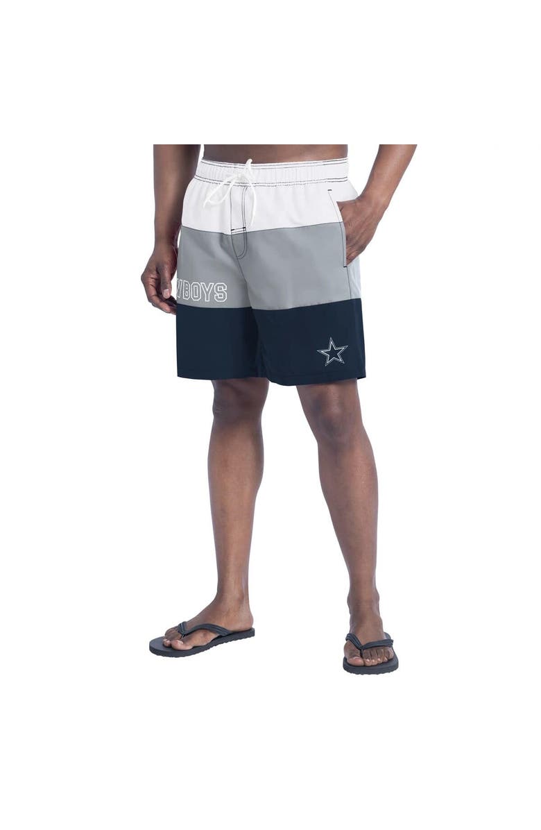 G-III SPORTS BY CARL BANKS Men's G-III Sports by Carl Banks  White/Navy Dallas Cowboys Sunrise Volley Swim Shorts, Main, color, White