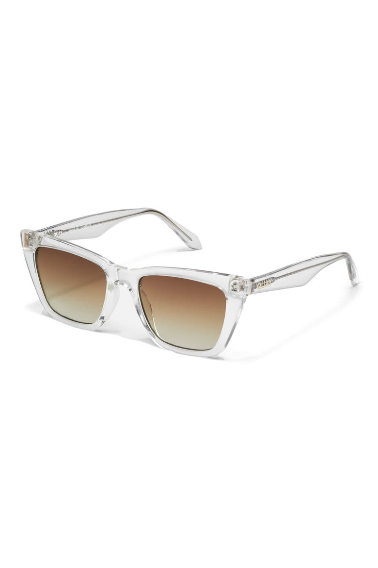 Call The Shots 54mm Gradient Cat Eye Sunglasses, Alternate, color, CLEAR/ SEPIA
