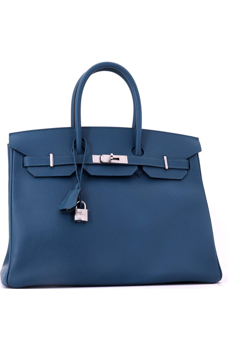 Pre-Owned Hermes Birkin Handbag Blue Epsom with Palladium Hardware 35, Alternate, color, Bleu Tempete
