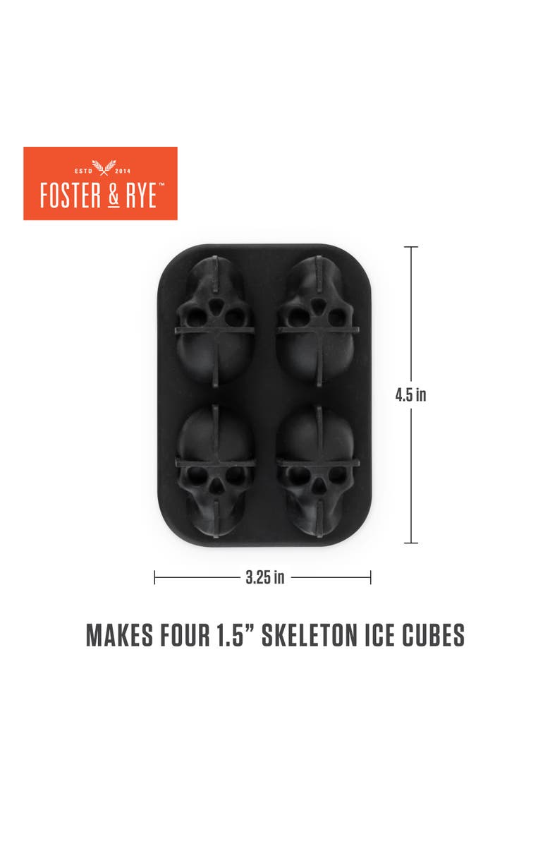 Foster & Rye Skull Ice Mold, Alternate, color, Black