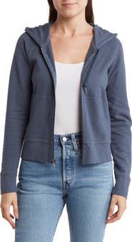James Perse French Terry Crop Zip Hoodie