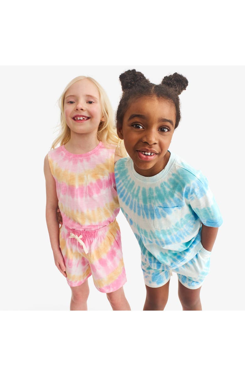 Primary Kids Easy Pocket Tee In Tie Dye, Alternate, color, Cool Sunburst Tie Dye