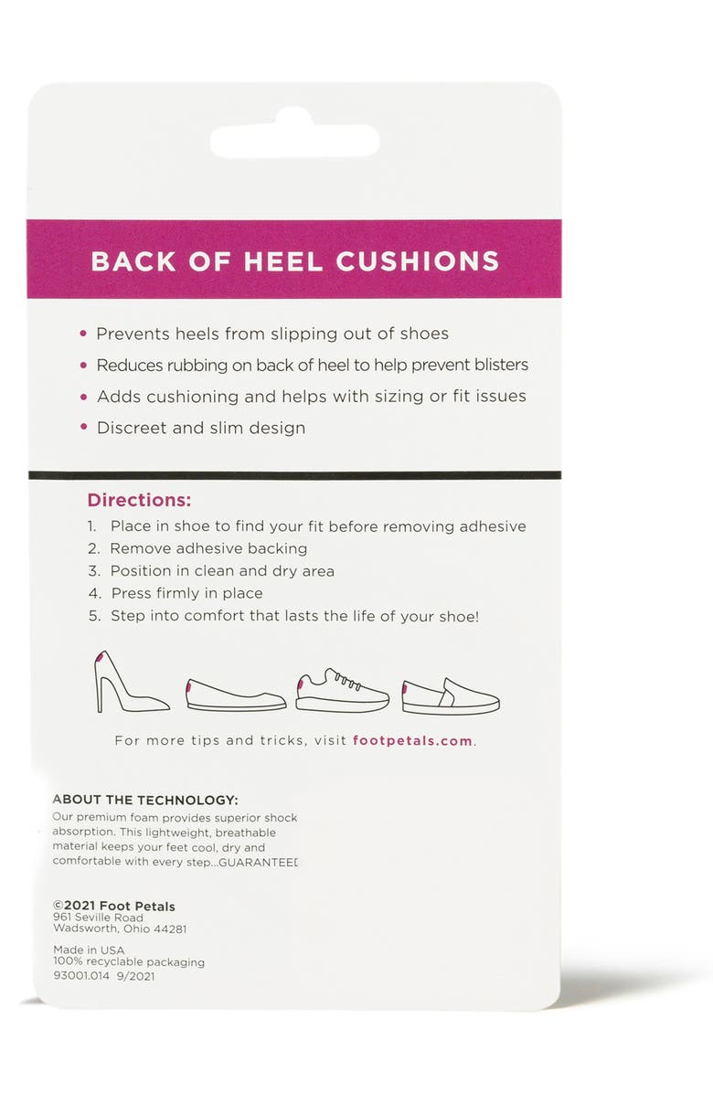 Foot Petals 3-Pack Back-of-Heel Cushions, Alternate, color, Multi Black/ Khaki/ Grey