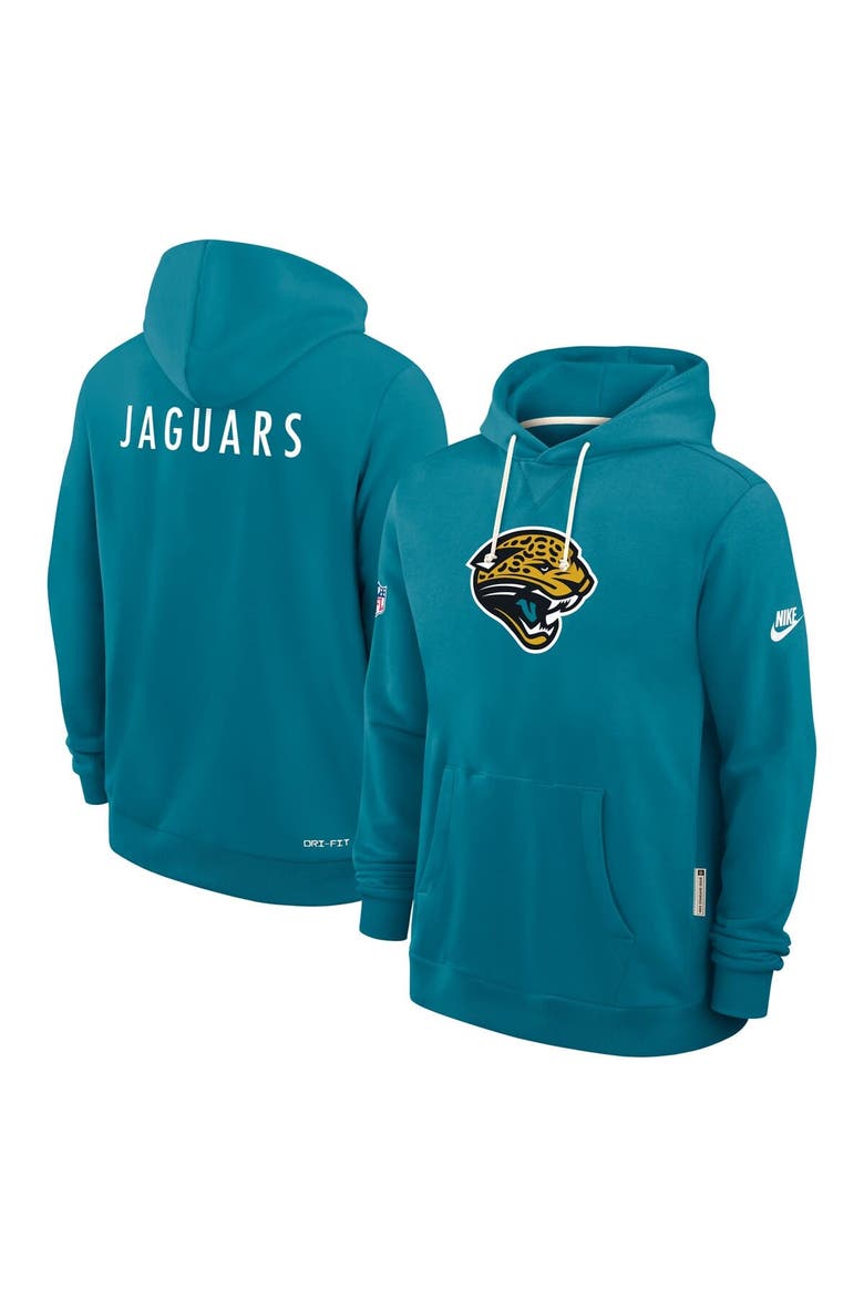 Men's Nike Teal Jacksonville Jaguars Sideline Standard Issue Alt 2 Dri-FIT Hoodie, Alternate, color, Teal