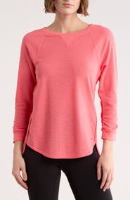 DKNY Slub Waffle High-Low T-Shirt