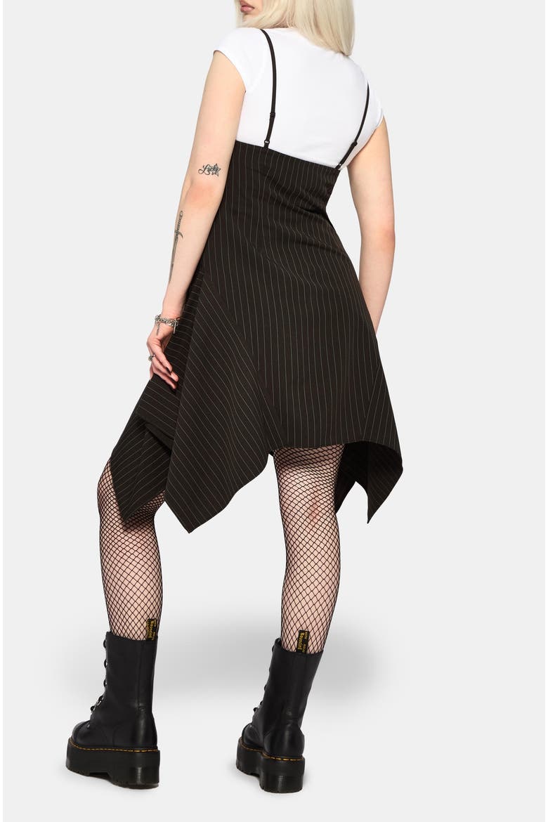 Alecto Pinstripe Mini Dress, Alternate, color, Black