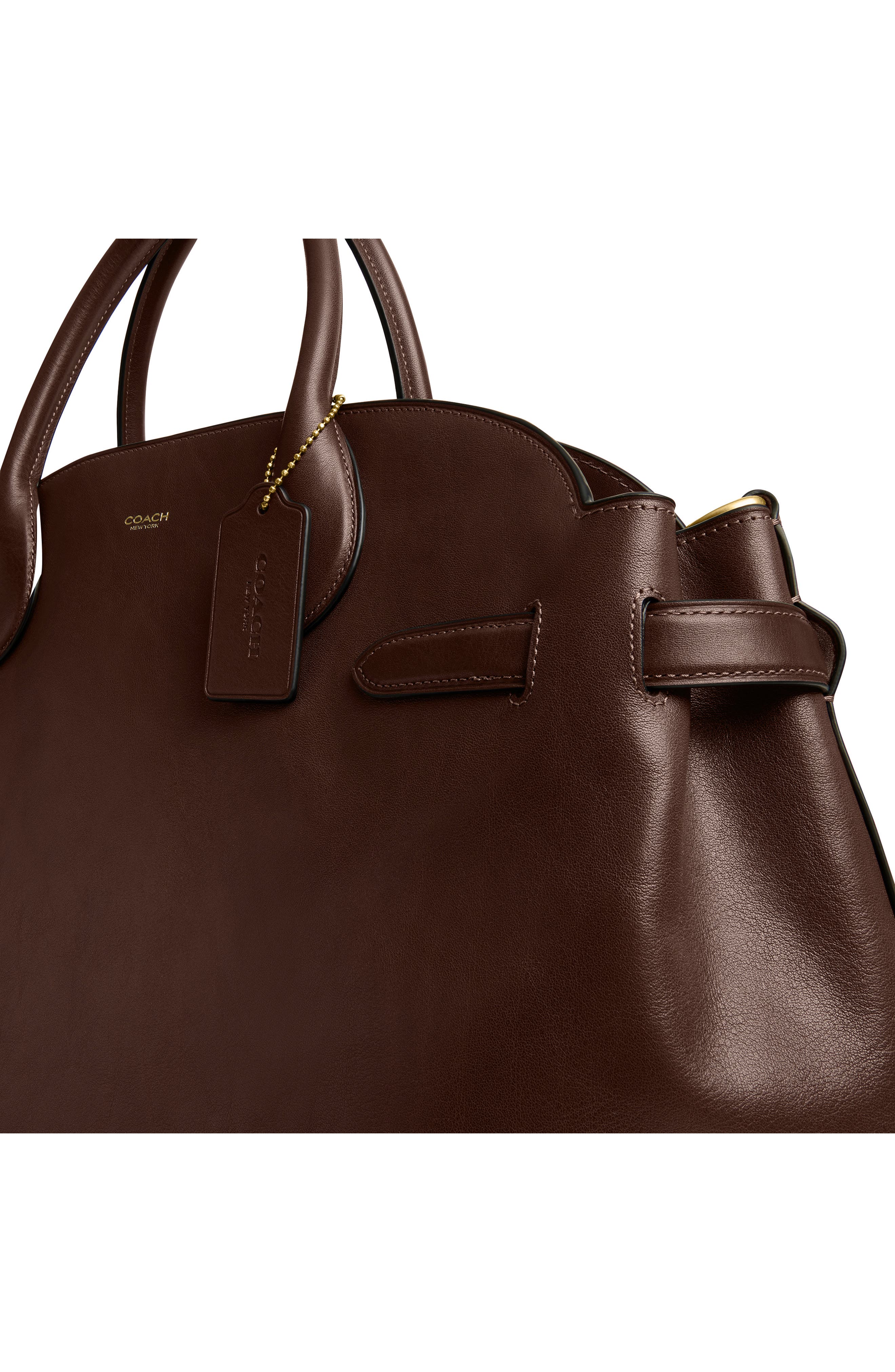 COACH Empire Soft Leather Carryall Satchel, Alternate, color, Maple
