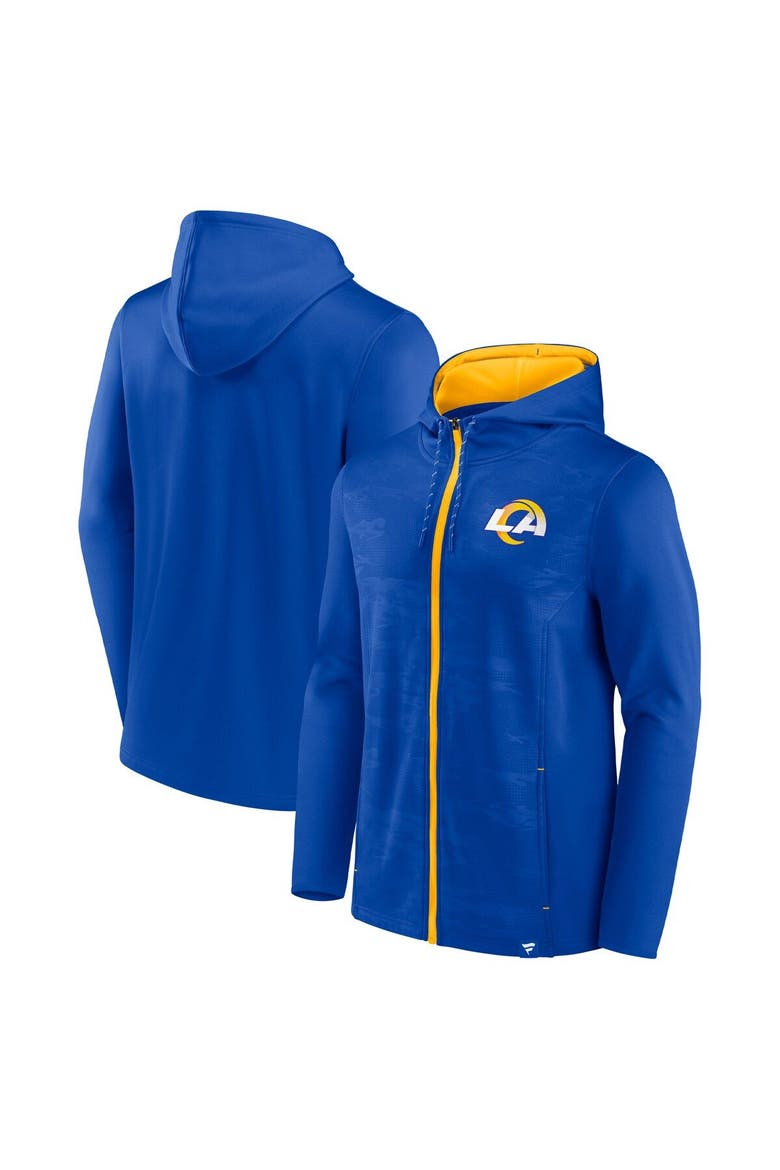 Men's Fanatics Branded Royal/Gold Los Angeles Rams Ball Carrier Full-Zip Hoodie, Alternate, color, Royal