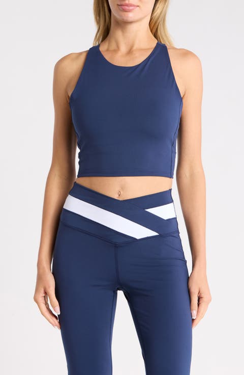 Lux Anya Crossover Colorblock Flared Leggings