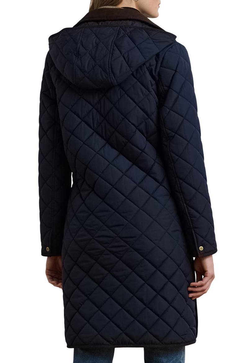 Diamond Quilted Hooded Coat, Alternate, color, DARK NAVY