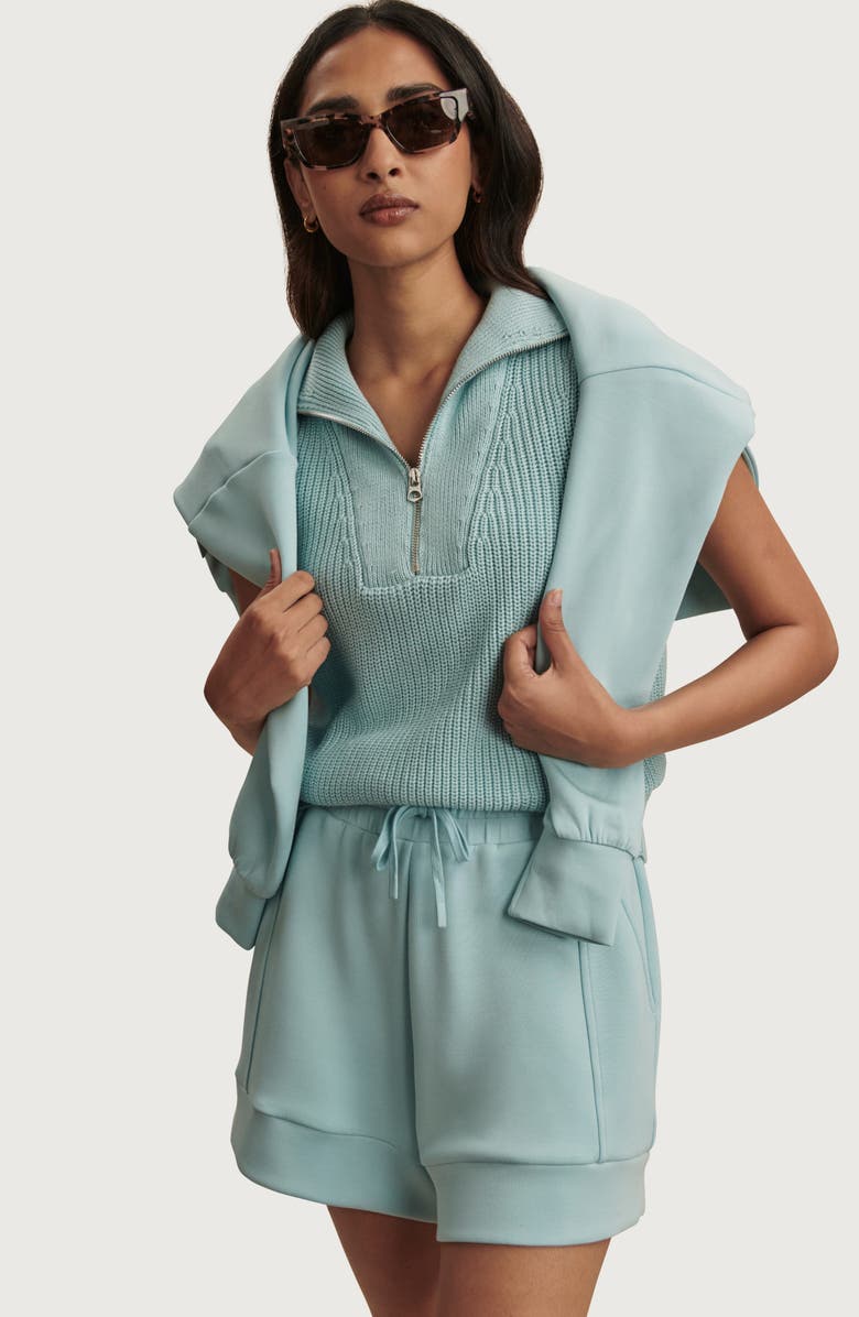 Varley Clifford Half Zip Sleeveless Sweater, Alternate, color, Porcelain Blue