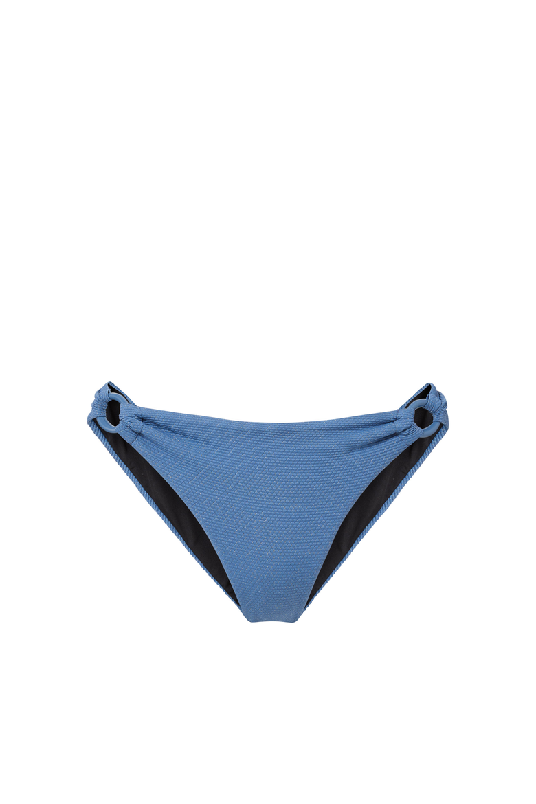 Camilla Ring Trim Lowrise Hipster Bikini Bottom, Main, color, Steel Blue Metallic