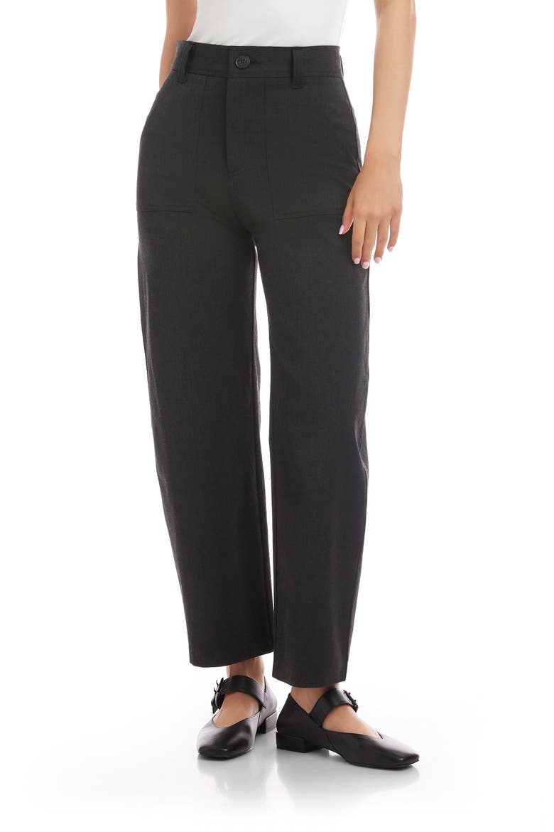 Stevie High Waist Ankle Barrel Leg Pants, Main, color, CHARCOAL