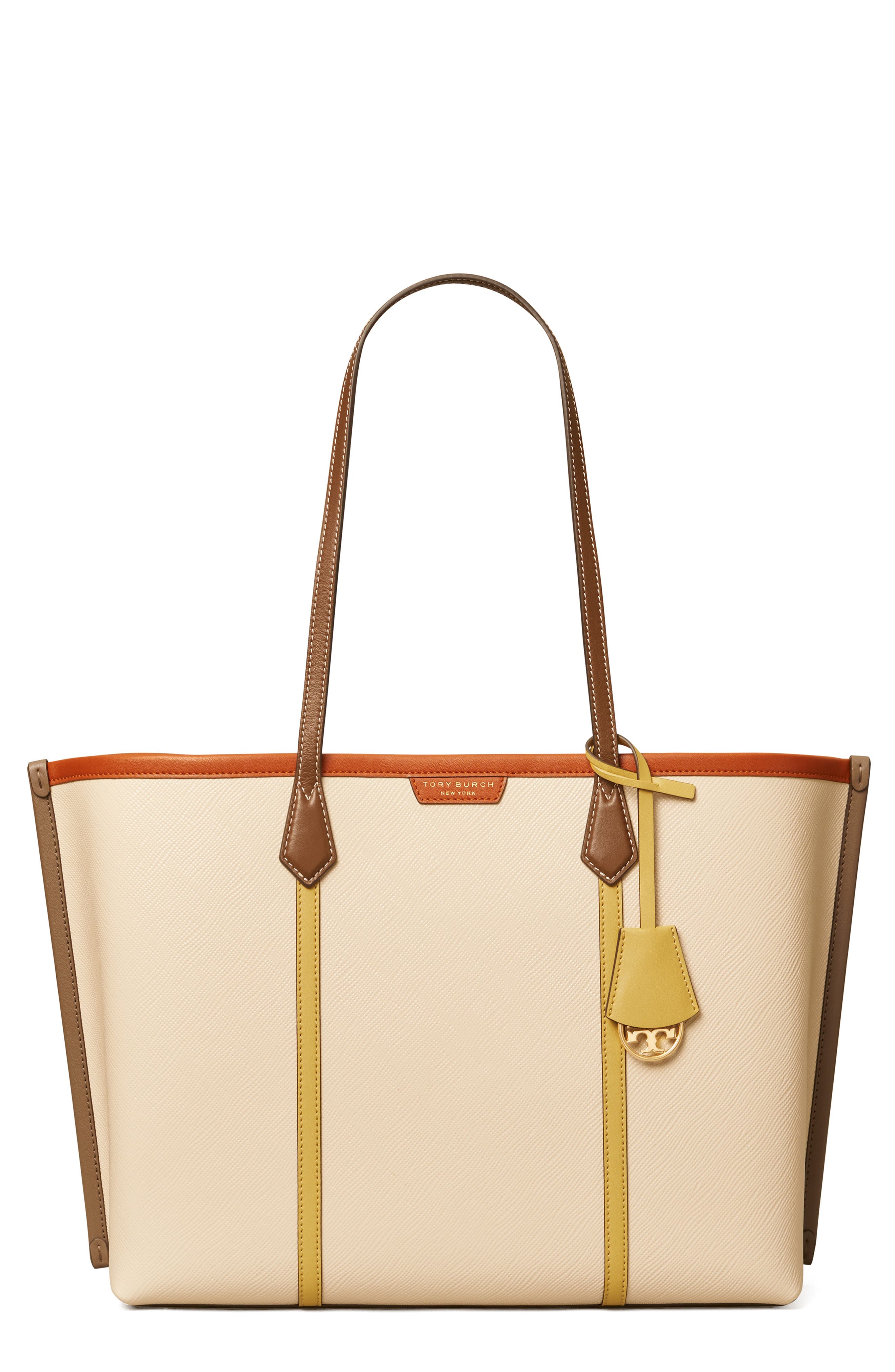 Tory Burch Perry Colorblock Triple Compartment Leather Tote, Main, color, 