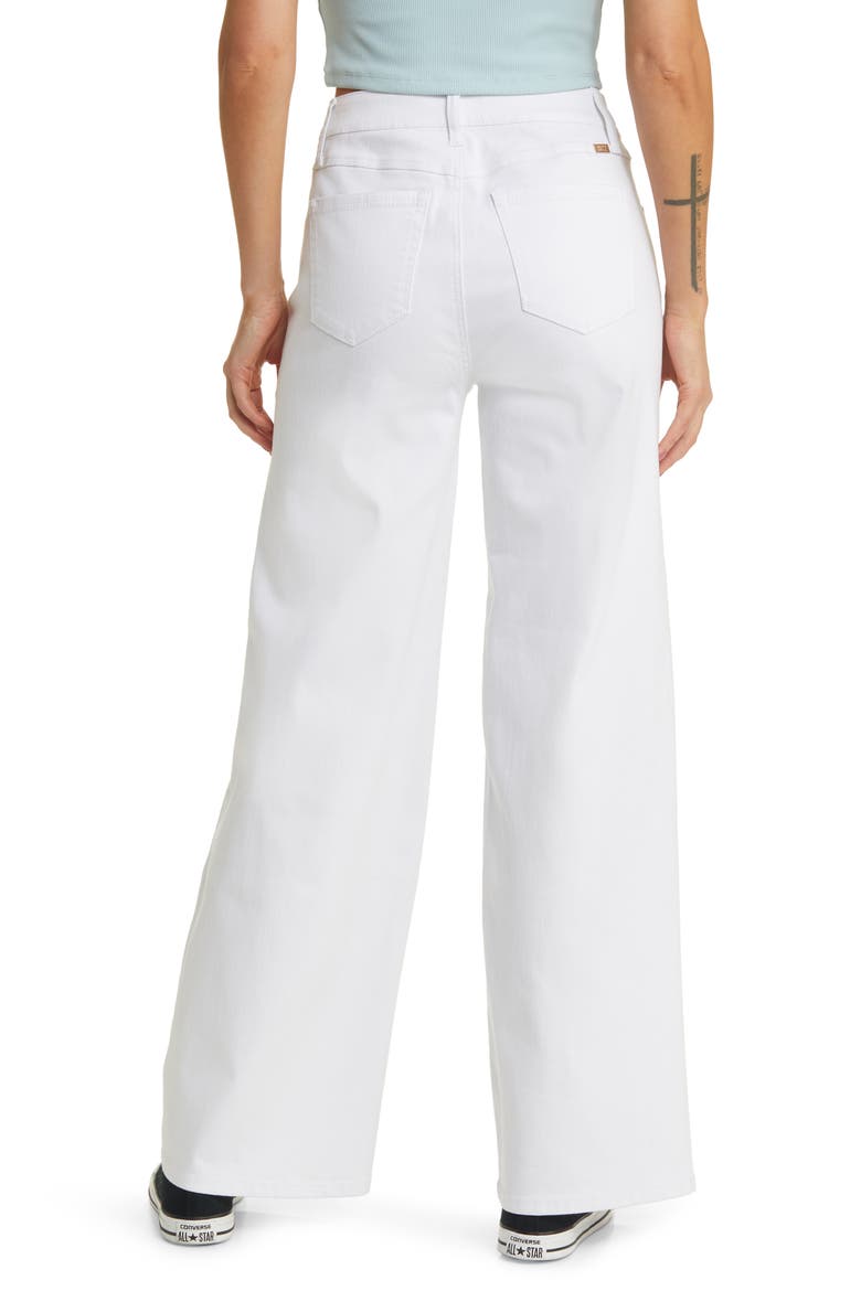 High Waist Slim Wide Leg Jeans, Alternate, color, WHITE