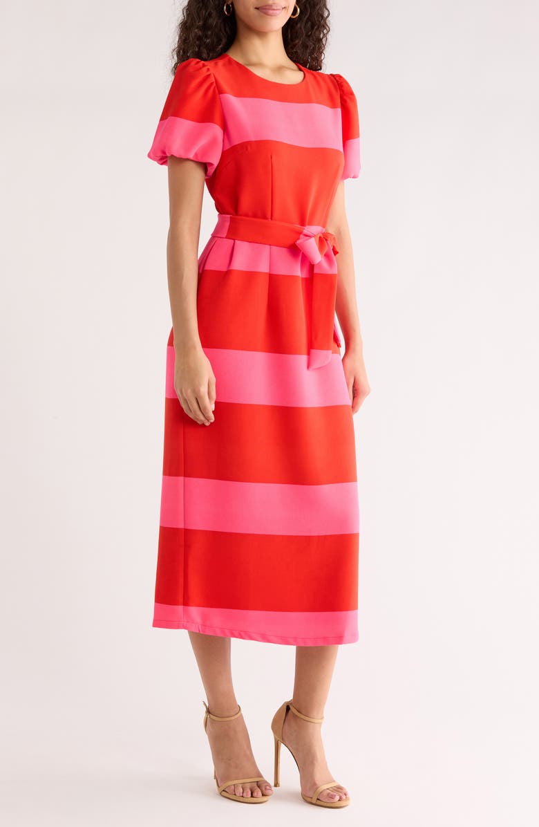 SUGARLIPS Lolli Stripe Senidy Puff Sleeve Dress, Alternate, color, 