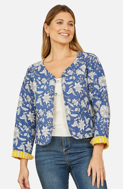 Reversible Floral Quilted Jacket
