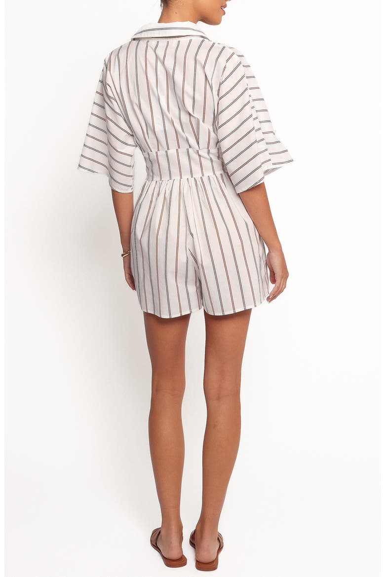 Sonyalle Stripe Cotton Romper, Alternate, color, WHITE/BLUE BROWN STRIPE