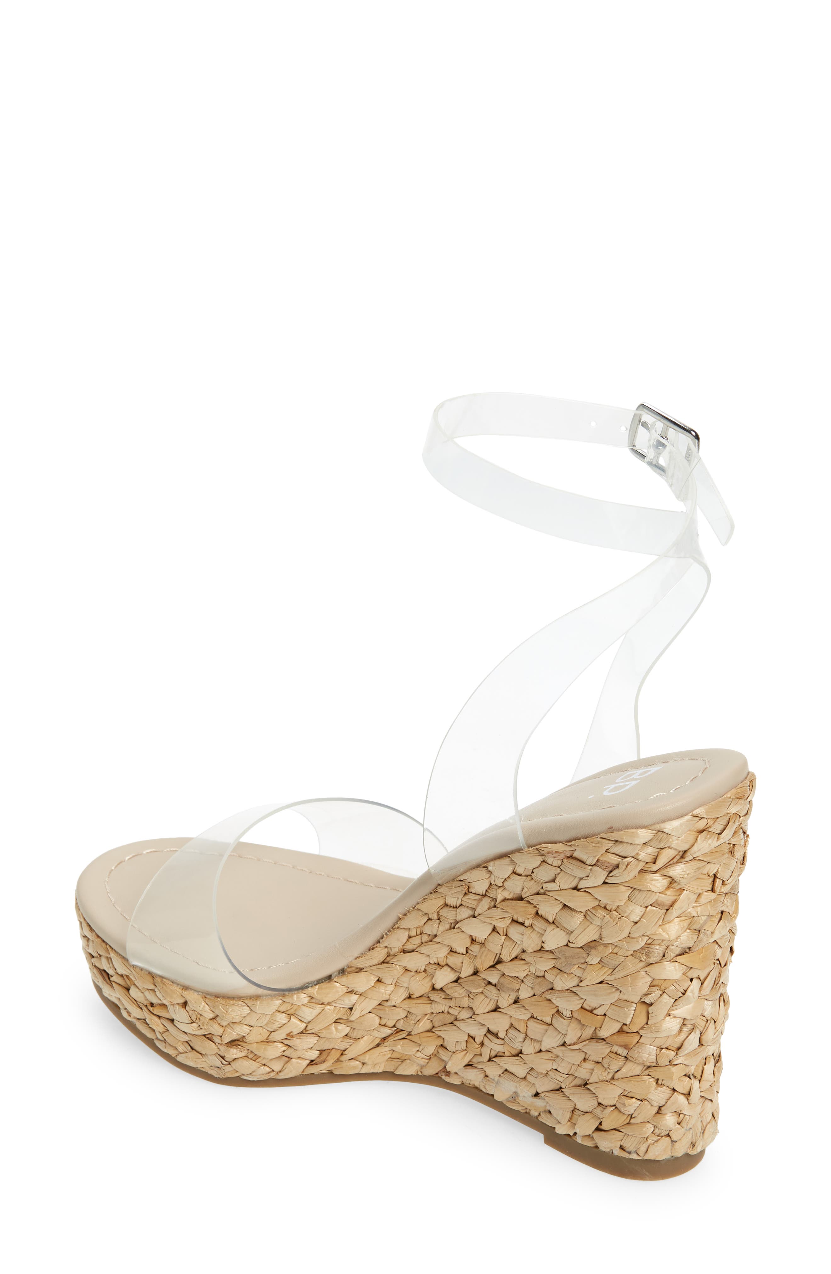 Ginny Espadrille Ankle Strap Wedge Sandal, Alternate, color, CLEAR
